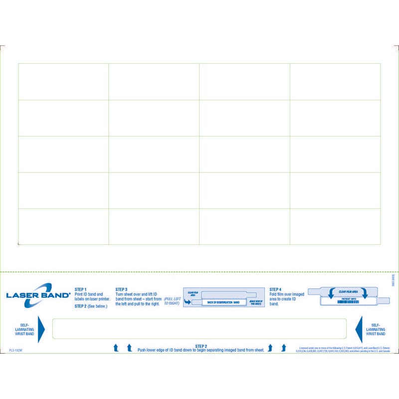 8-1/2" x 11" Adult Band w/ Labels (Carton of 1000)