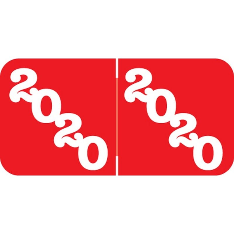 POS POYM Compatible "2020" Yearband Labels, 1-1/2" X 3/4" - 500 per Roll