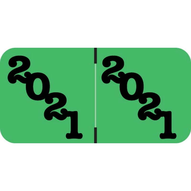 POS POYM Compatible "2021" Yearband Labels, 1-1/2" X 3/4" - 500 per Roll