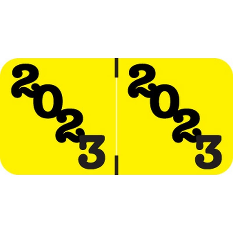 POS POYM Compatible "2023" Yearband Labels, 1-1/2" X 3/4" - 500 per Roll