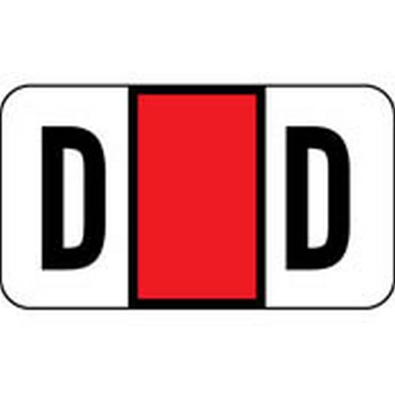 POS Compatible "D" Labels, Polylaminated Stock, 15/16 " X 1-5/8" Individual Letters - Ringbook pack of 240