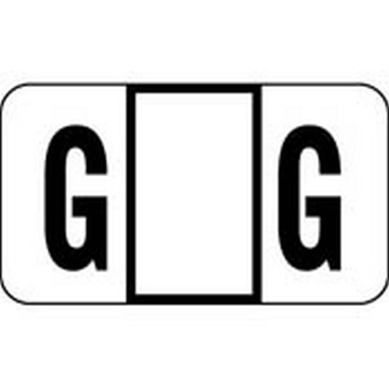 POS Compatible "G" Labels, Polylaminated Stock, 15/16 " X 1-5/8" Individual Letters - Ringbook pack of 240