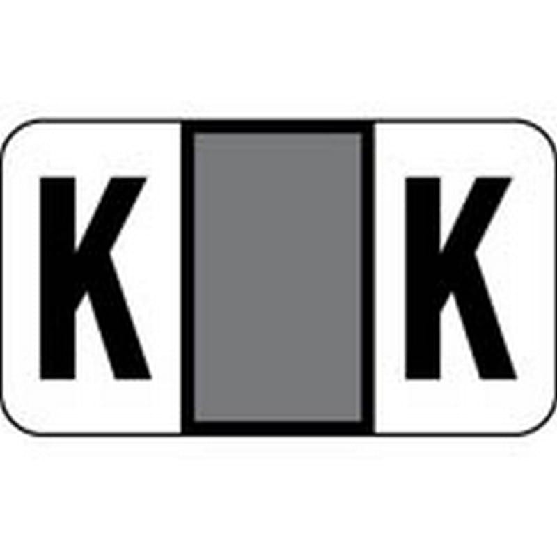 POS Compatible "K" Labels, Polylaminated Stock, 15/16 " X 1-5/8" Individual Letters - Ringbook pack of 240