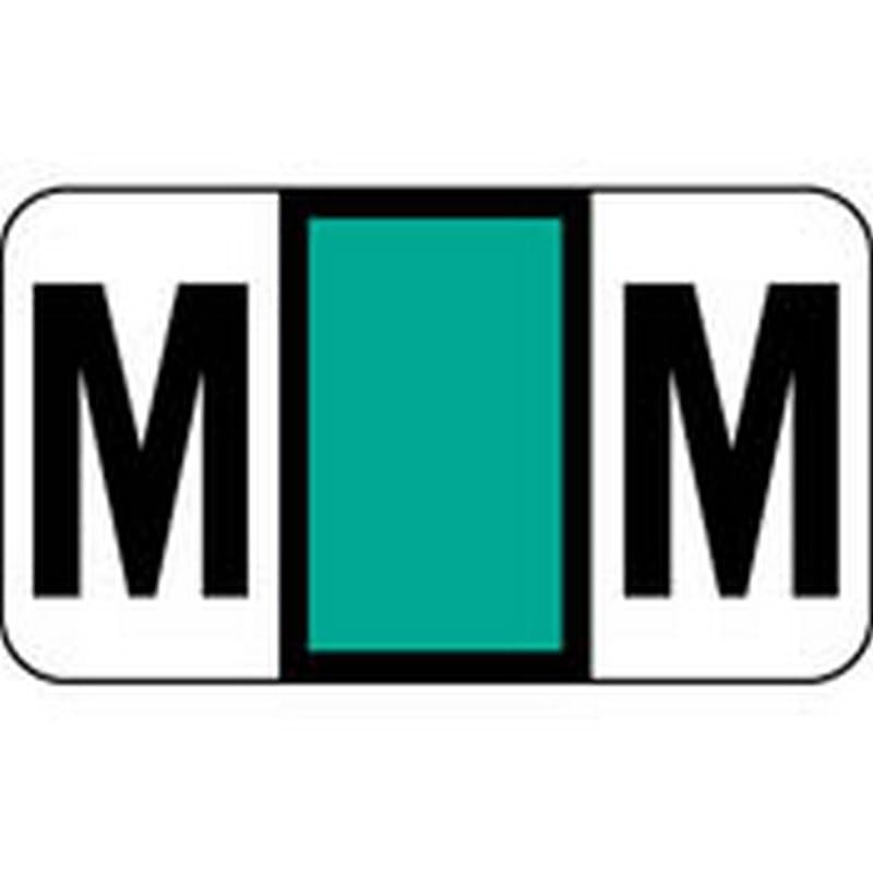POS Compatible "M" Labels, Polylaminated Stock, 15/16 " X 1-5/8" Individual Letters - Ringbook pack of 240