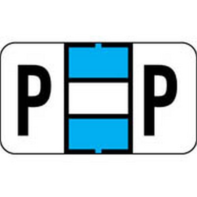 POS Compatible "P" Labels, Polylaminated Stock, 15/16 " X 1-5/8" Individual Letters - Ringbook pack of 240