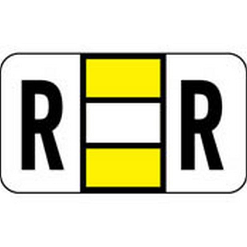 POS Compatible "R" Labels, Polylaminated Stock, 15/16 " X 1-5/8" Individual Letters - Ringbook pack of 240