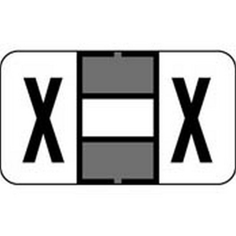 POS Compatible "X" Labels, Polylaminated Stock, 15/16 " X 1-5/8" Individual Letters - Ringbook pack of 240