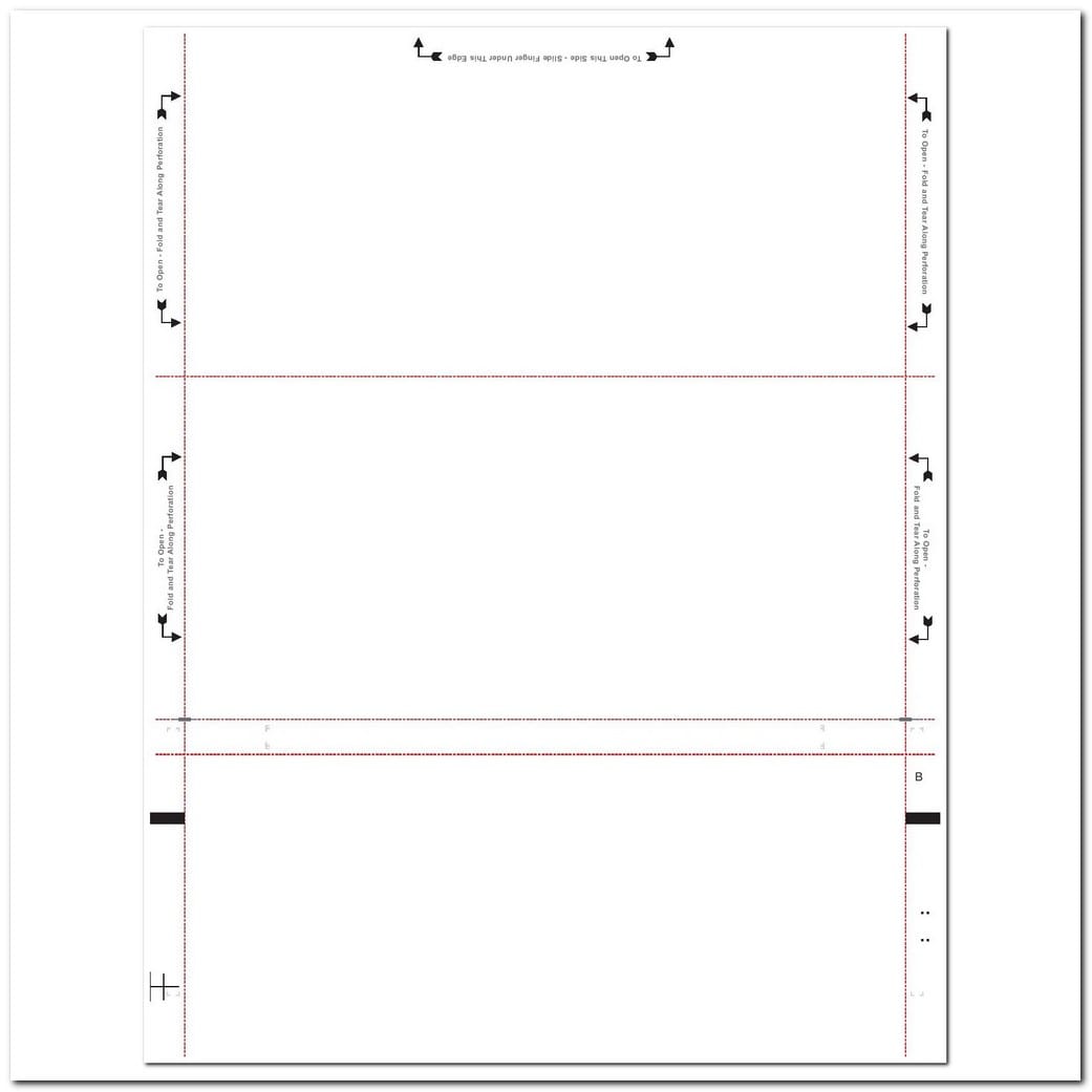 8-1/2" x 11" C Fold Duplex Multi-Purpose Blank - Finger Pop Opening - No Blockout Back (Box of 2000) - Image 2