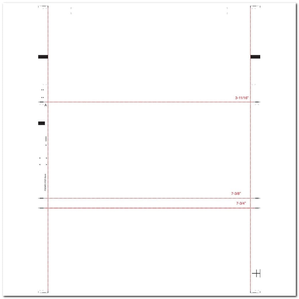8-1/2" x 11" C Fold Duplex Multi-Purpose Blank - Finger Pop Opening - No Blockout Back (Box of 2000)