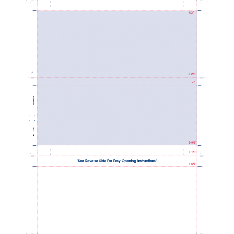 8-1/2" x 11" Z Fold Multi-Purpose Blue Screen on Face, Blockout Back (Box of 2000)