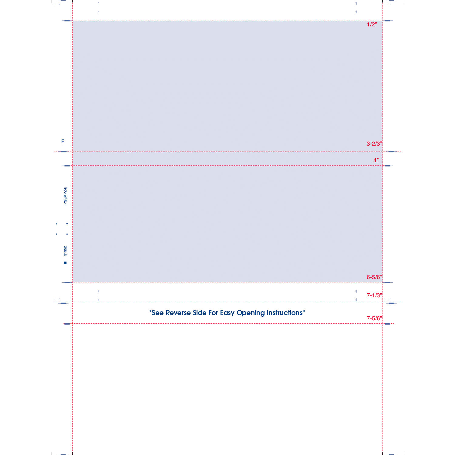 8-1/2" x 11" Z Fold Multi-Purpose Blue Screen on Face, Blockout Back (Box of 2000)