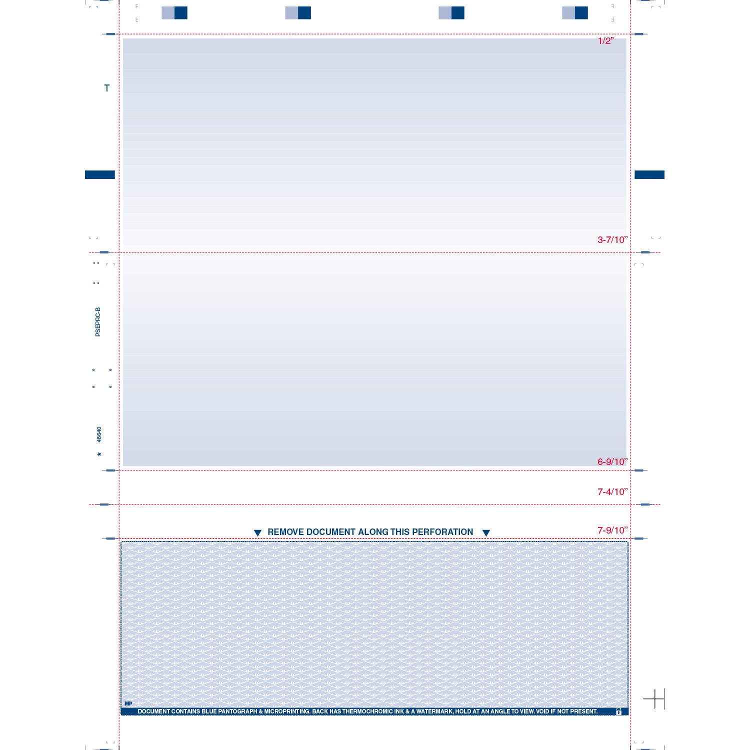 8-1/2" x 11" C Fold Duplex Check Blue (check at the bottom) (Box of 2000) - Image 2