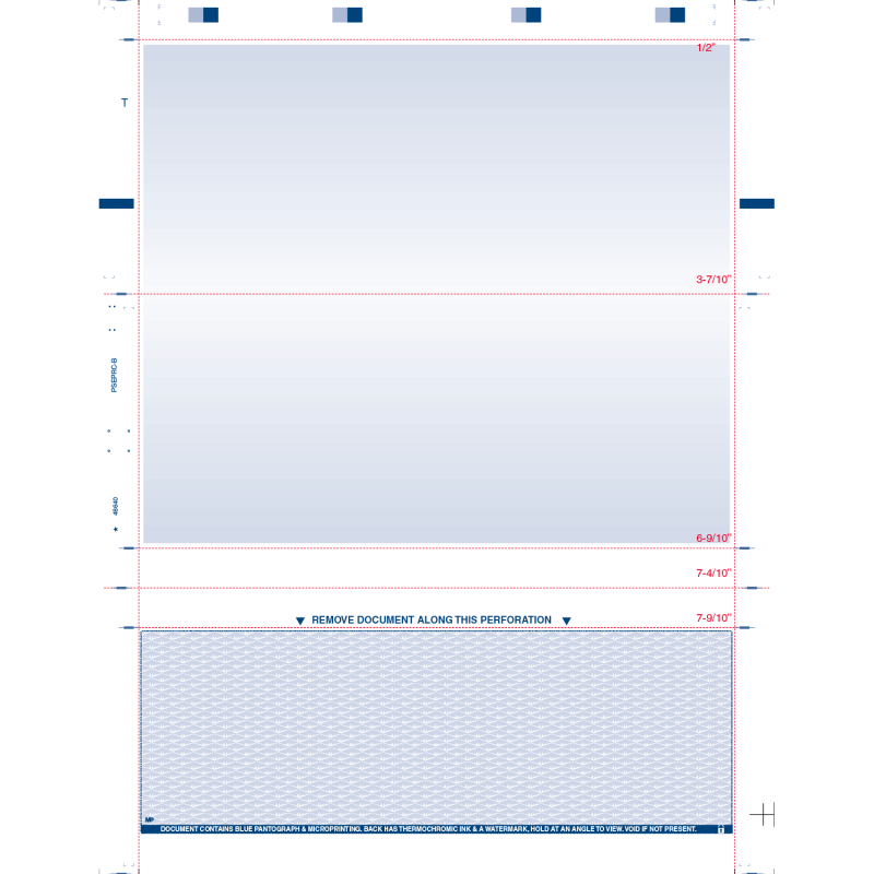 8-1/2" x 11" C Fold Duplex Check Blue (check at the bottom) (Box of 2000)