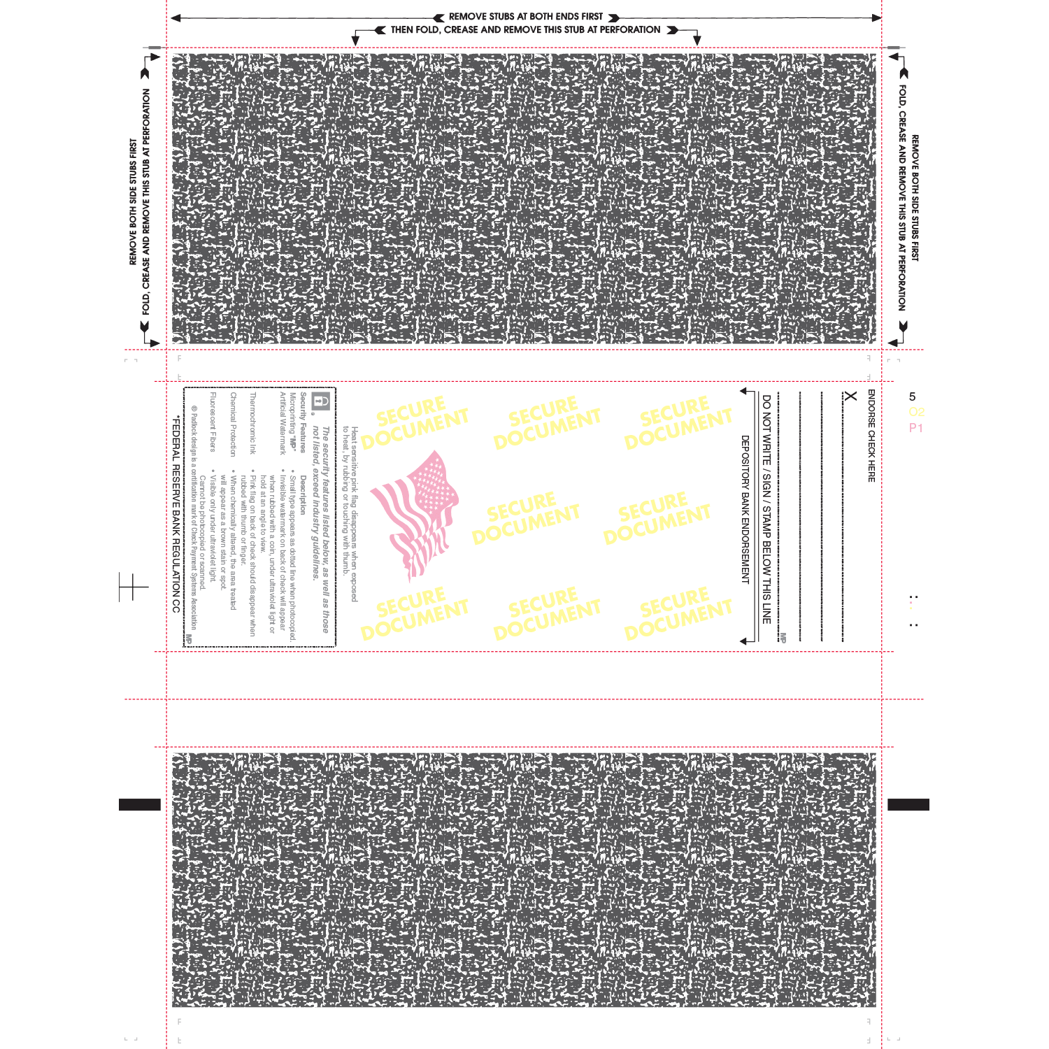 8-1/2" x 11" Z Fold Check Blue Marble - Basic Security Paper (Box of 2000) - Image 3
