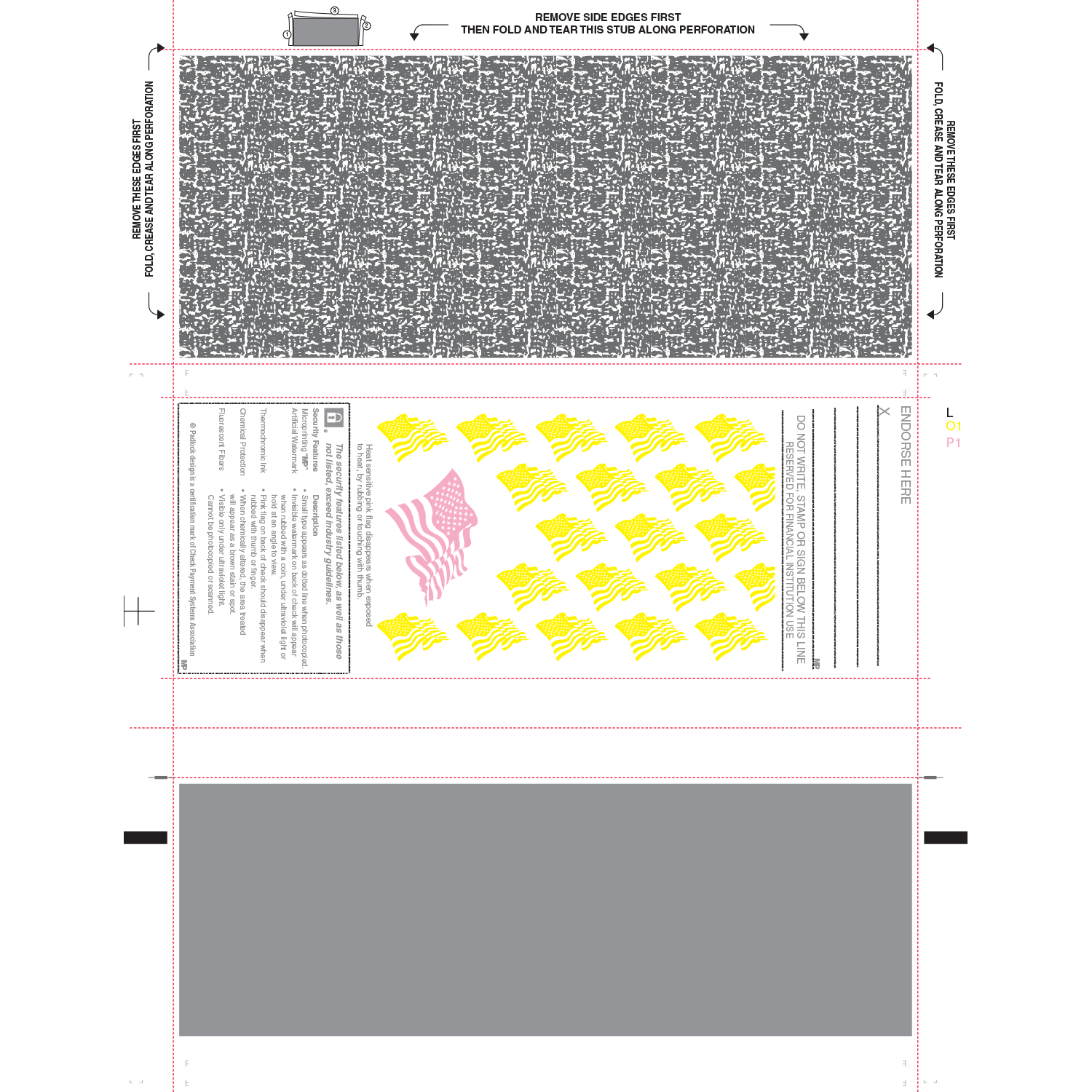 8-1/2" x 11" Z Fold Check Blank Face - Security Backer - Basic Security Paper (Box of 2000) - Image 3