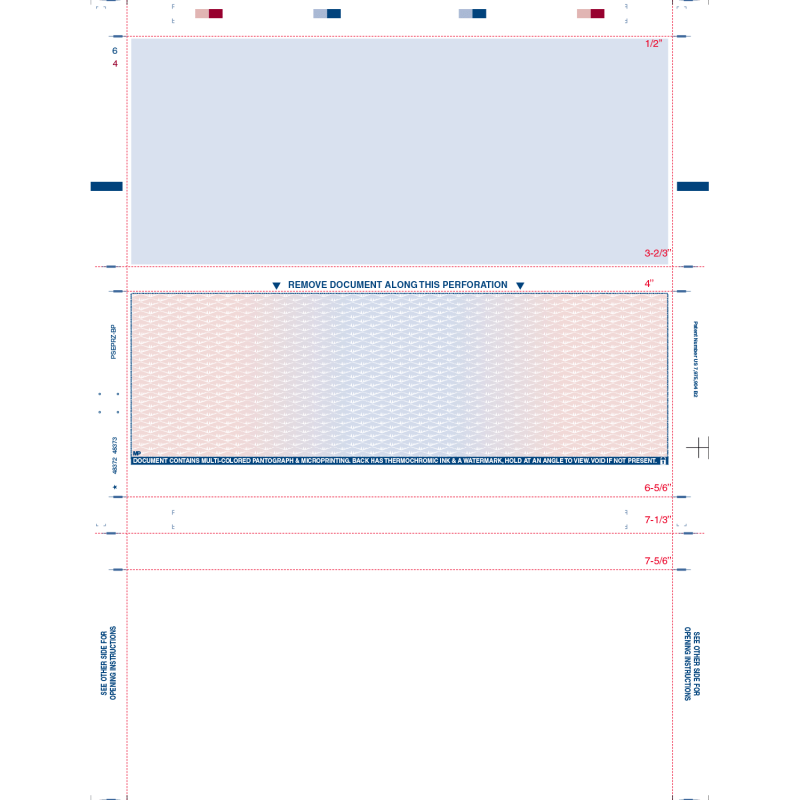 8-1/2" x 11" Z Fold Check Prismatic Blue & Red (Box of 2000)