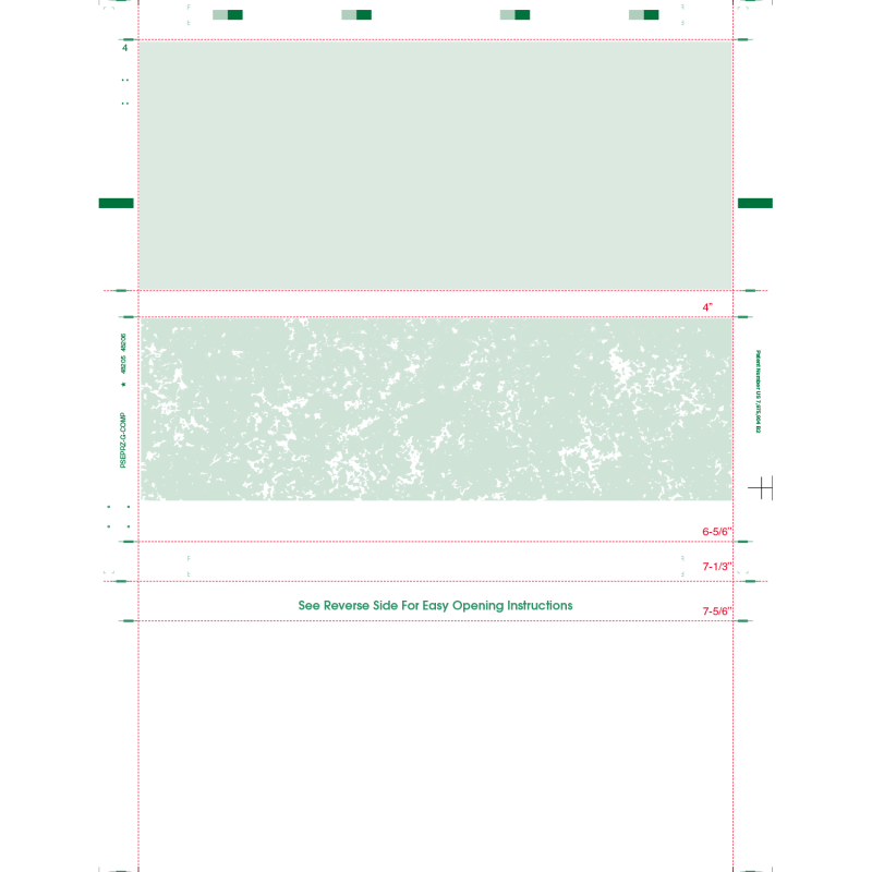 8-1/2" x 11" Z Fold Check Green Marble - Basic Security Paper (Box of 2000)