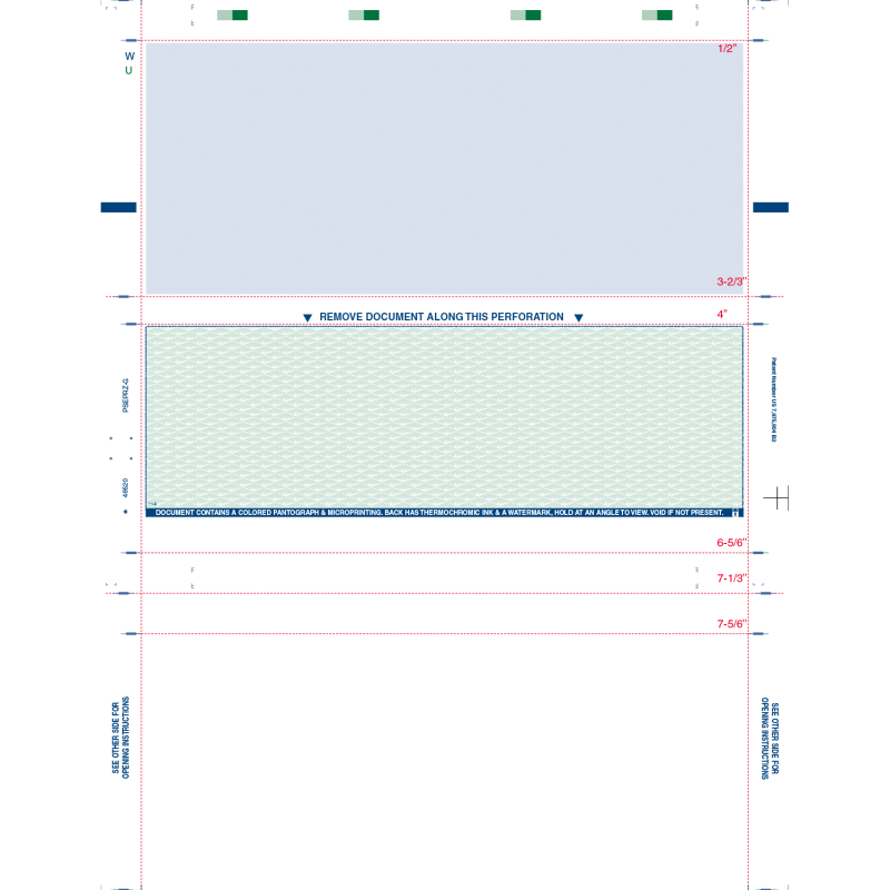 8-1/2" x 11" Z Fold Check Green (Box of 2000)
