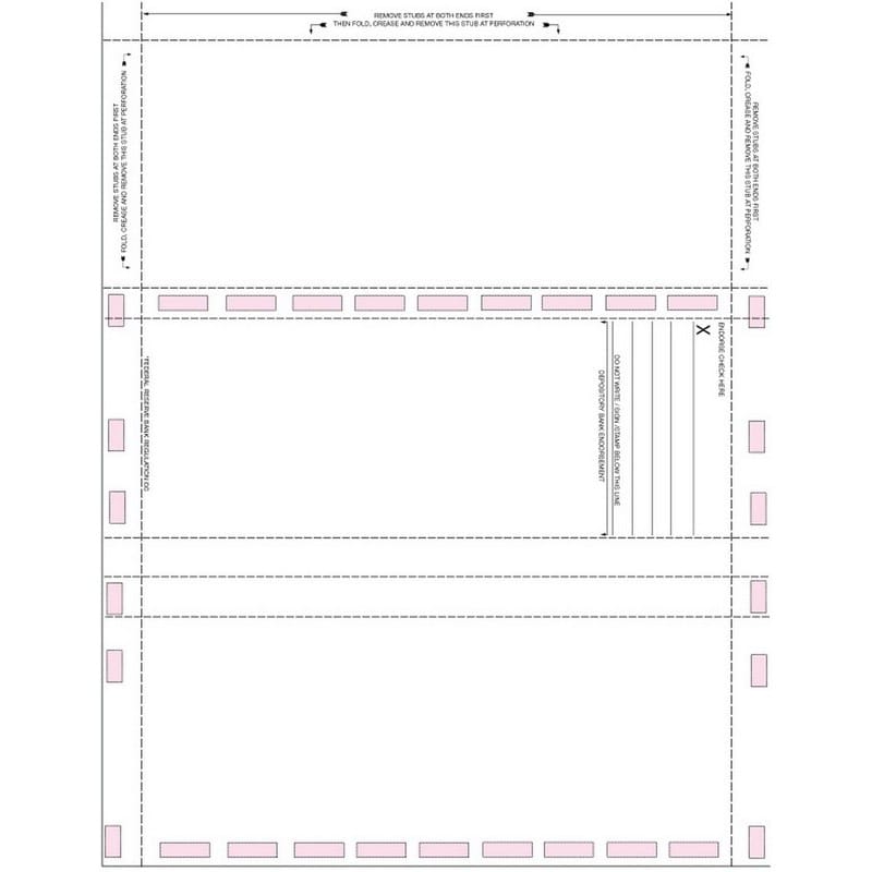 8-1/2" x 11" Z Fold Check Maroon - Basic Security Paper (Carton of 1000) - Image 3