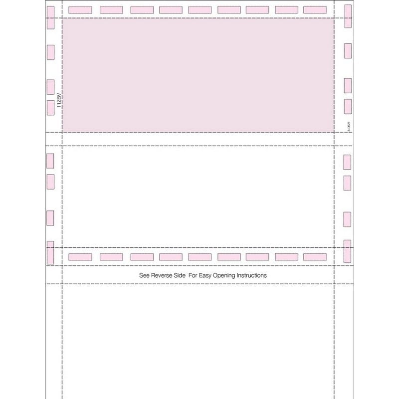 8-1/2" x 11" Z Fold Check Maroon - Basic Security Paper (Carton of 1000) - Image 2