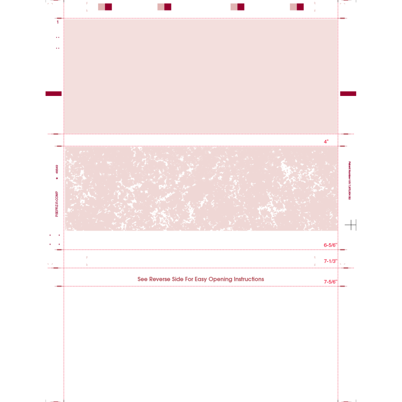8-1/2" x 11" Z Fold Check Red Marble - Basic Security Paper (Box of 2000)