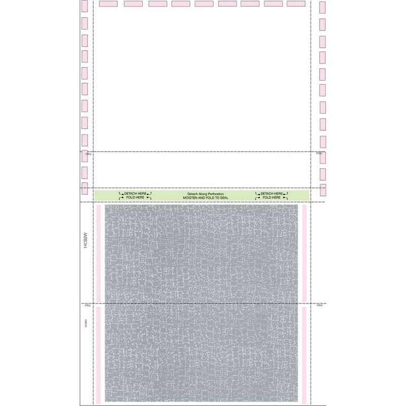 8-1/2" x 14" 1Part/2 Way with Return, Uneven C Fold with Blue Tint (Carton of 1000) - Image 3