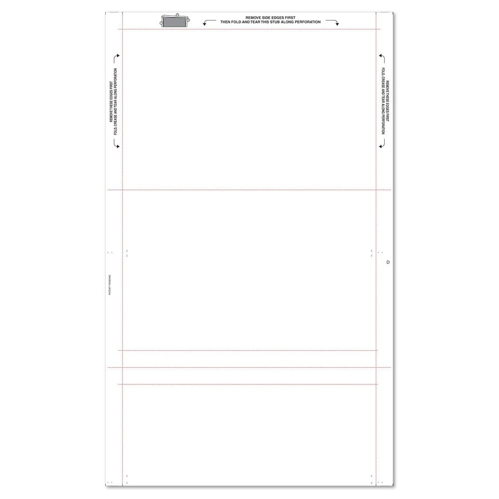 8-1/2" x 14" EZ Fold Multi-Purpose Totally Blank - No Check Perforation (Box of 2000) - Image 3