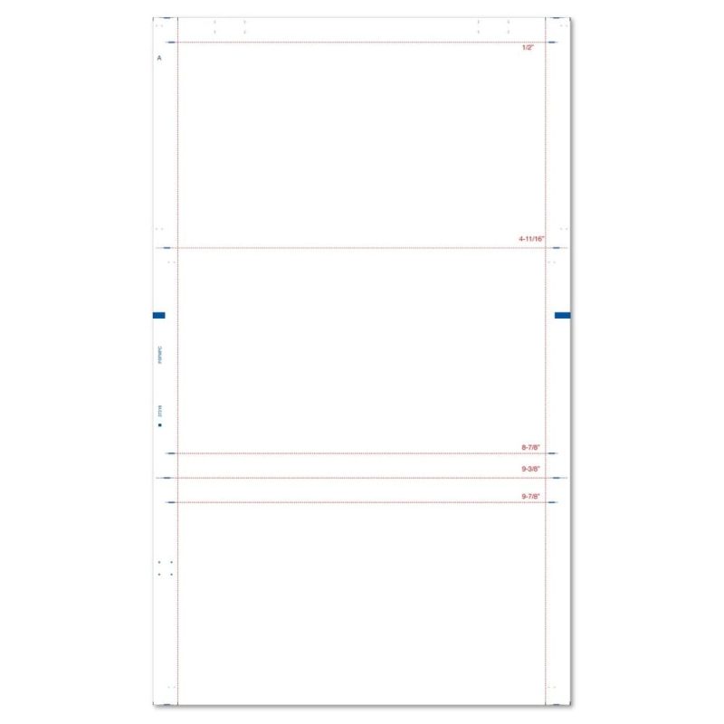 8-1/2" x 14" C Fold Multi-Purpose Blank Face, Blue Blockout Back (Box of 2000)