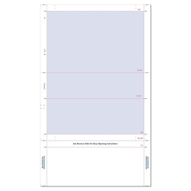 8-1/2" x 14" EZ Fold Multi-Purpose Blue Screen on Face, Blockout Back (Box of 2000)