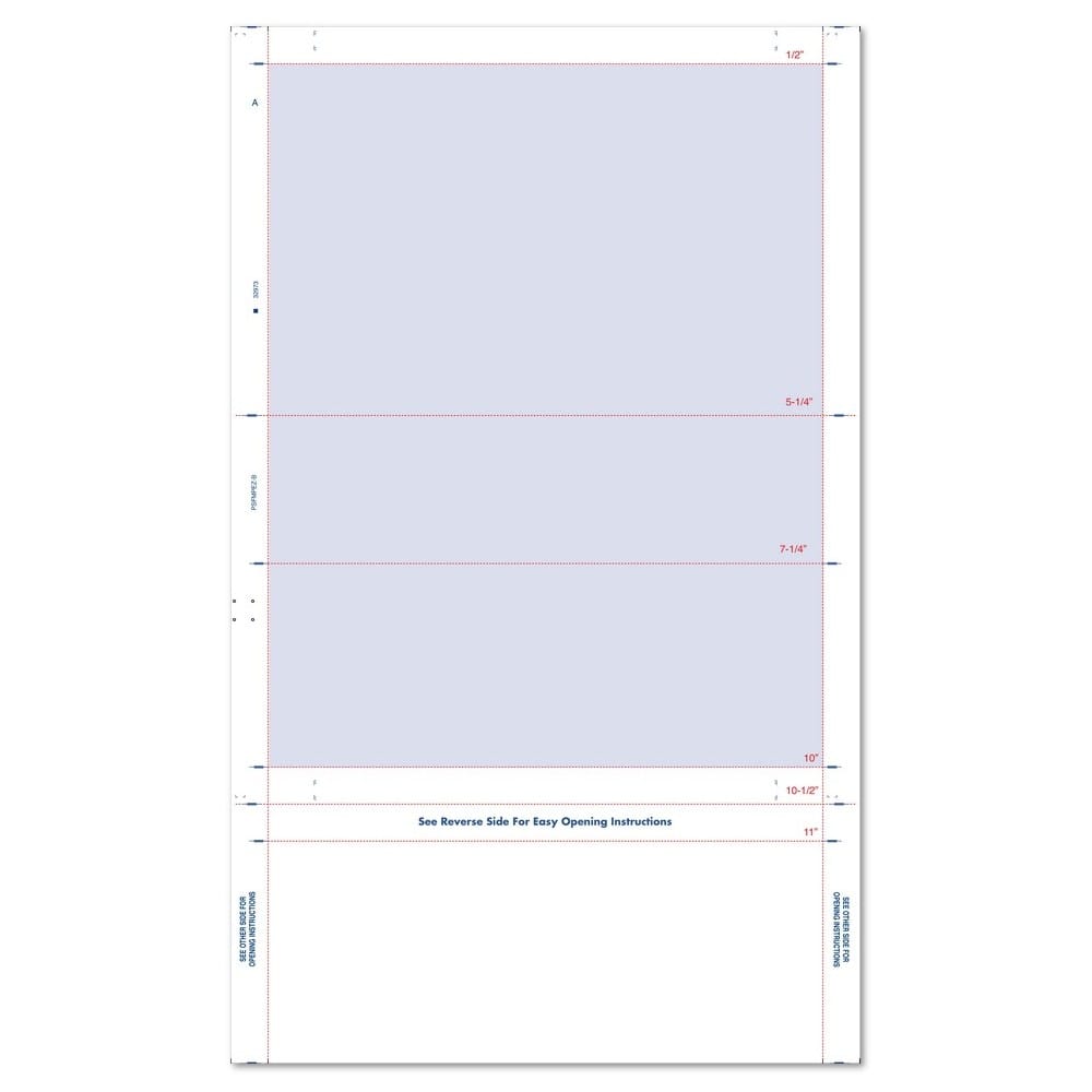 8-1/2" x 14" EZ Fold Multi-Purpose Blue Screen on Face, Blockout Back (Box of 2000)