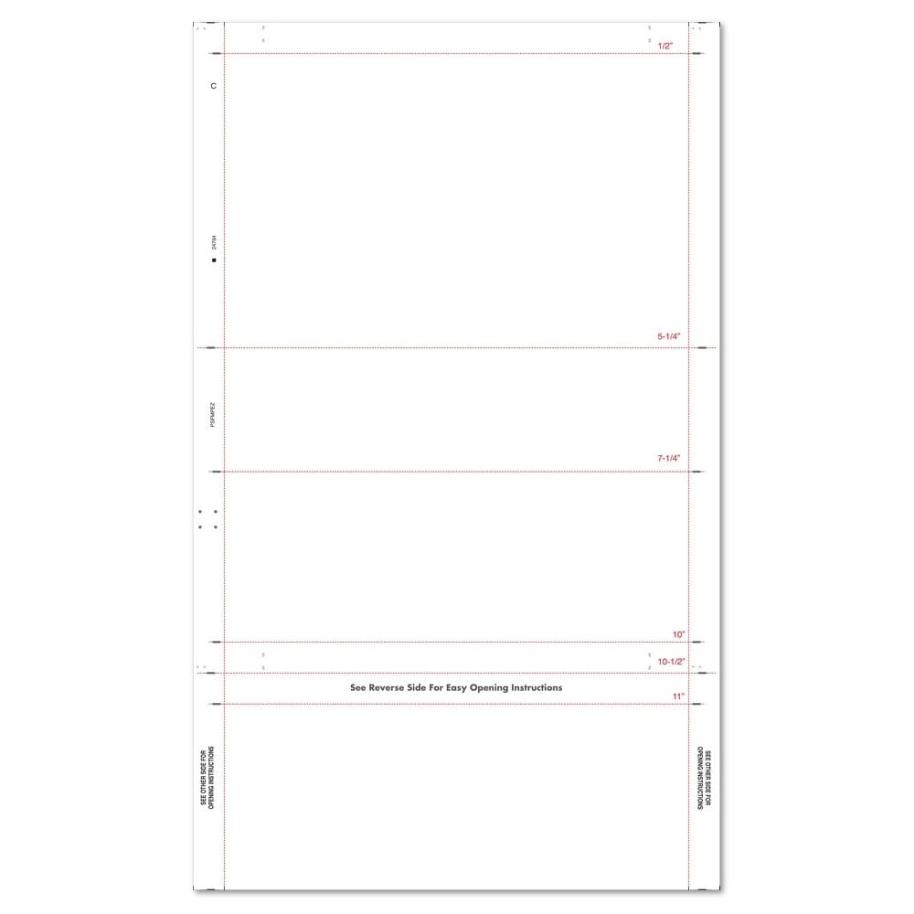8-1/2" x 14" EZ Fold Multi-Purpose Blank Face, Blockout Back (Box of 2000)