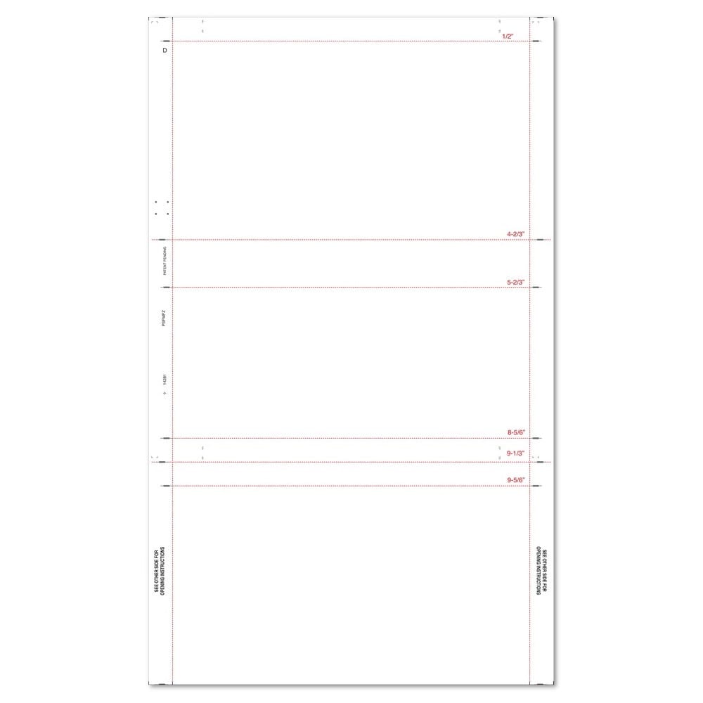 8-1/2" x 14" Z Fold Multi-Purpose Blank Face, Blockout Back (Box of 2000)