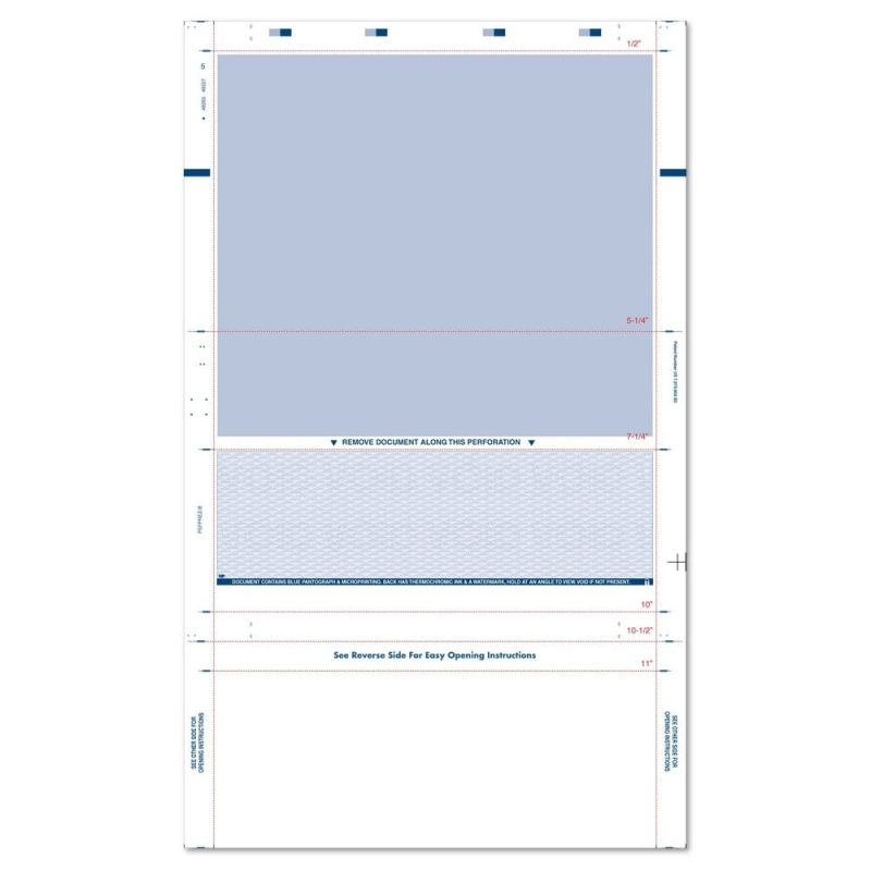 8-1/2" x 14" EZ Fold Check Blue (Box of 2000)