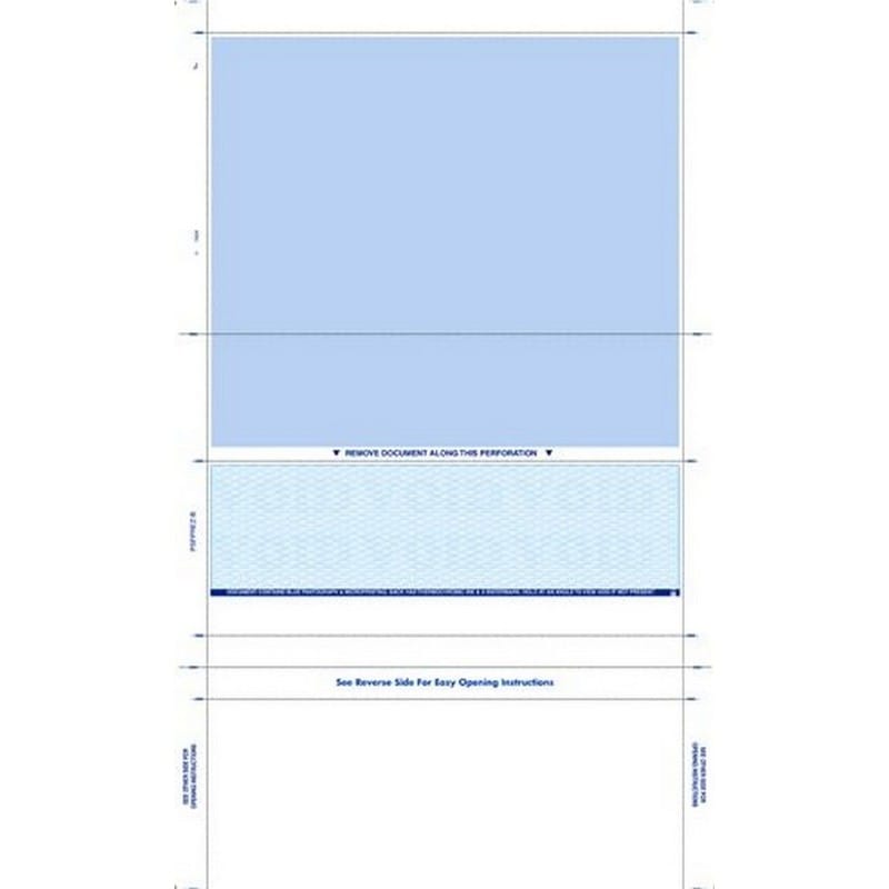 8-1/2" x 14" EZ Fold Check Blue (Box of 2000) - Image 2
