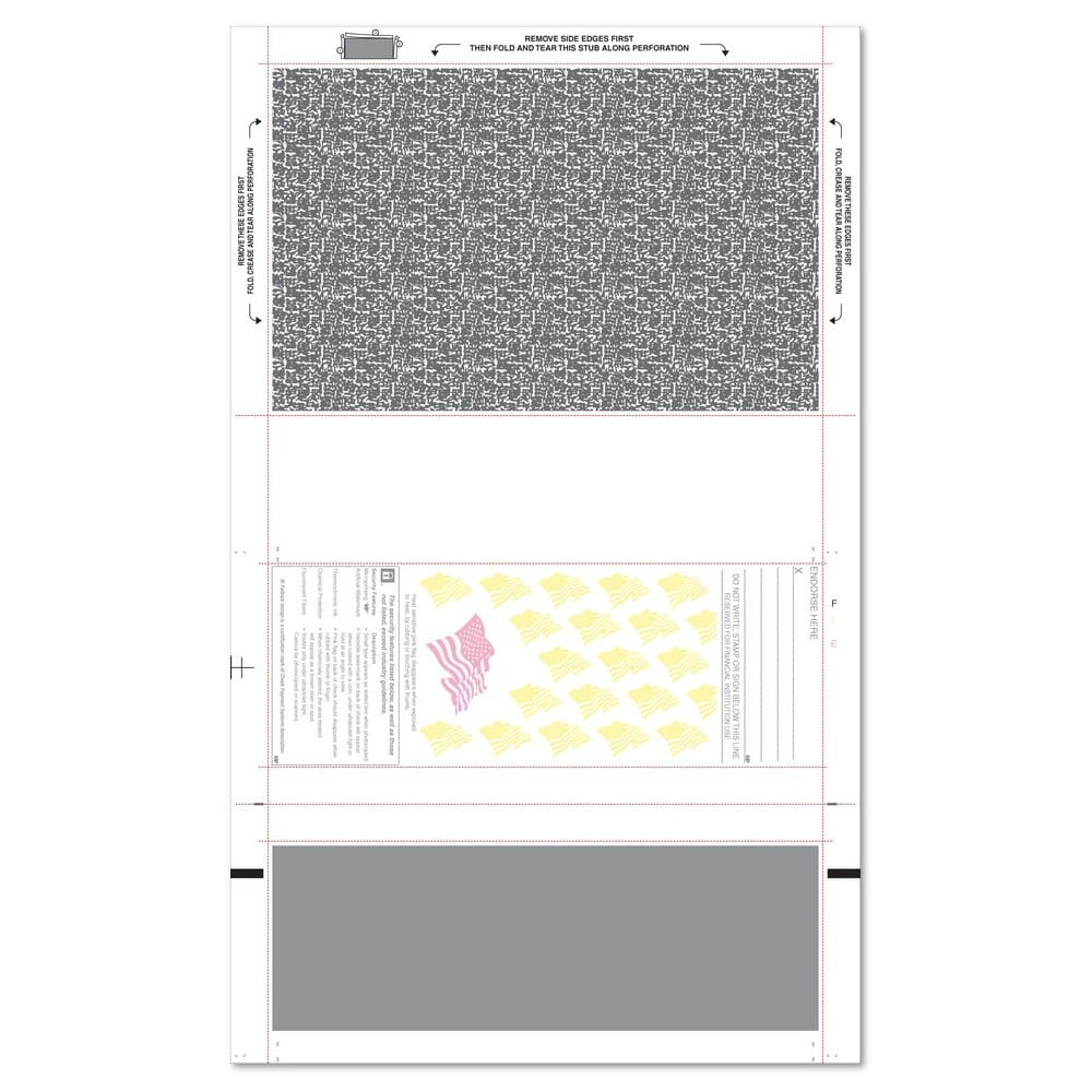 8-1/2" x 14" EZ Fold Check Blank Face - Security Backer - Basic Security Paper (Box of 2000) - Image 3