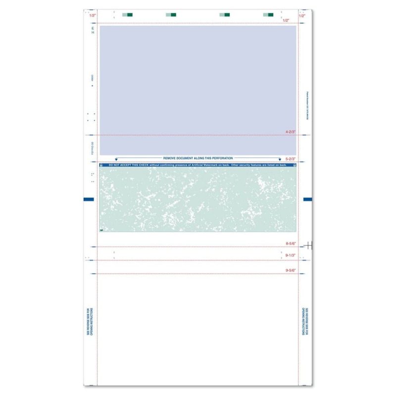 8-1/2" x 14" Z Fold Check Blue - Green Check (Box of 2000)