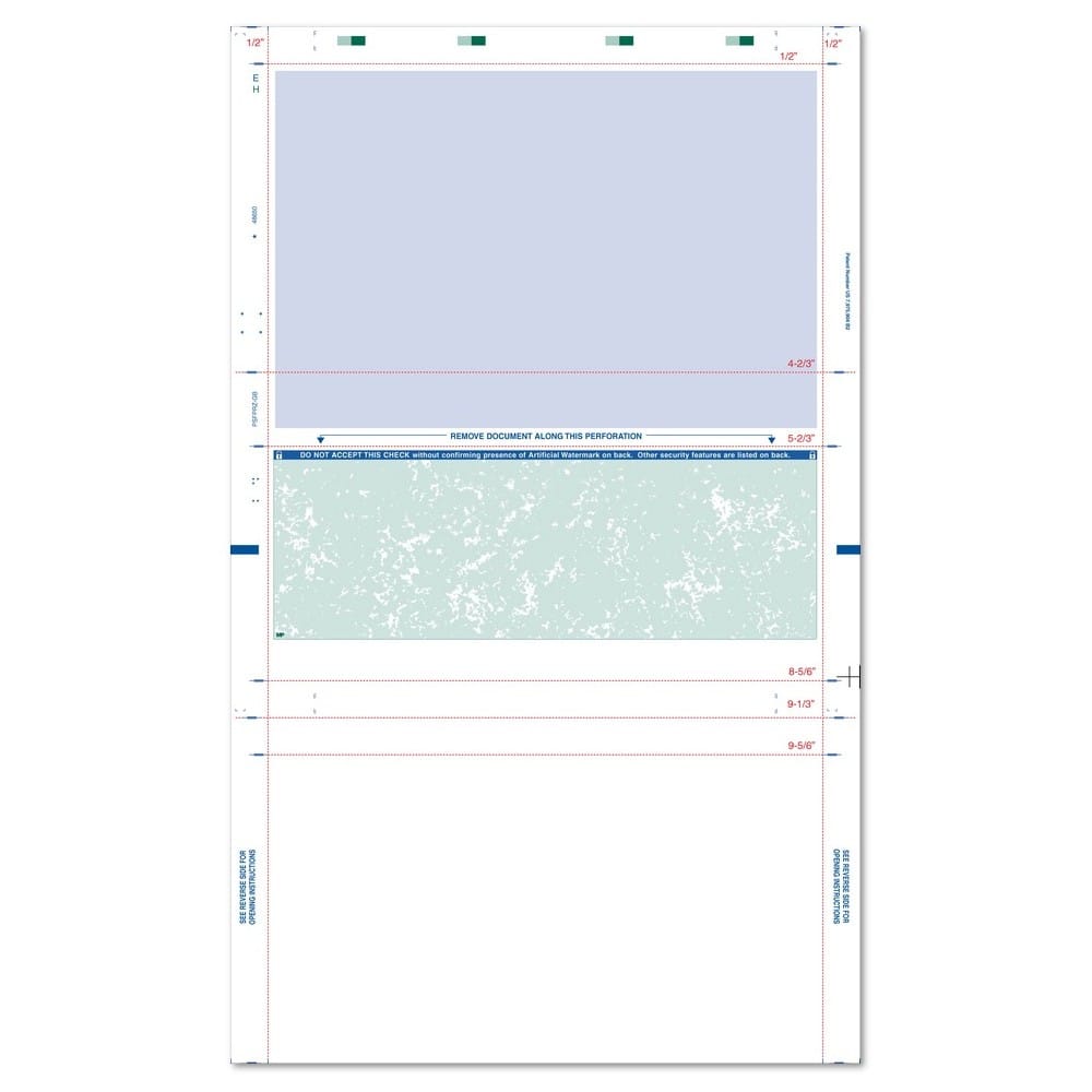 8-1/2" x 14" Z Fold Check Blue - Green Check (Box of 2000)