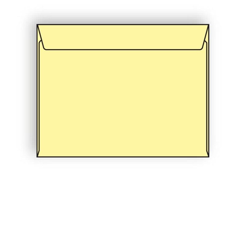 Open Side Booklet Envelopes, 6" x 9", 24#, Recycled, Canary Pastel, Acid Free, Side Seams (Box of 500)