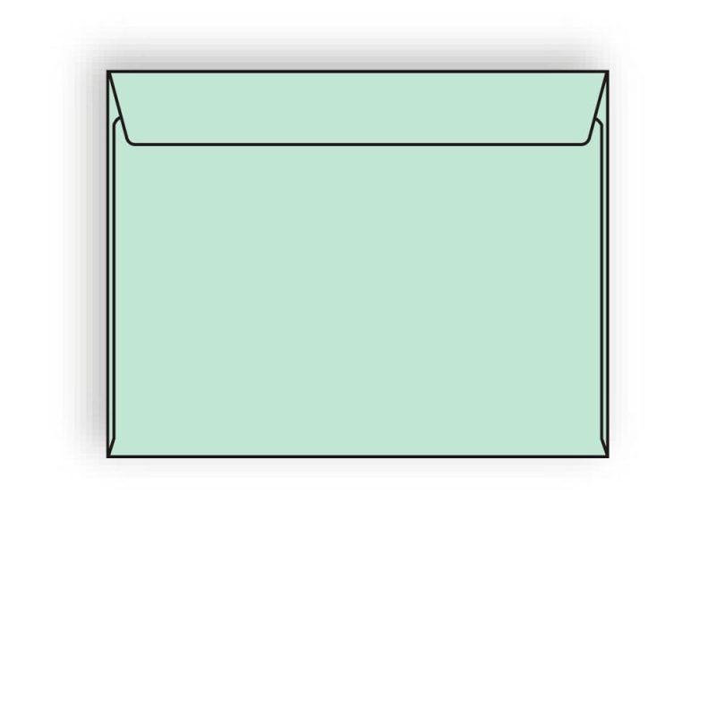 Open Side Booklet Envelopes, 9" x 12", 28#, Recycled, Green Pastel, Acid Free, Side Seams (Box of 500)