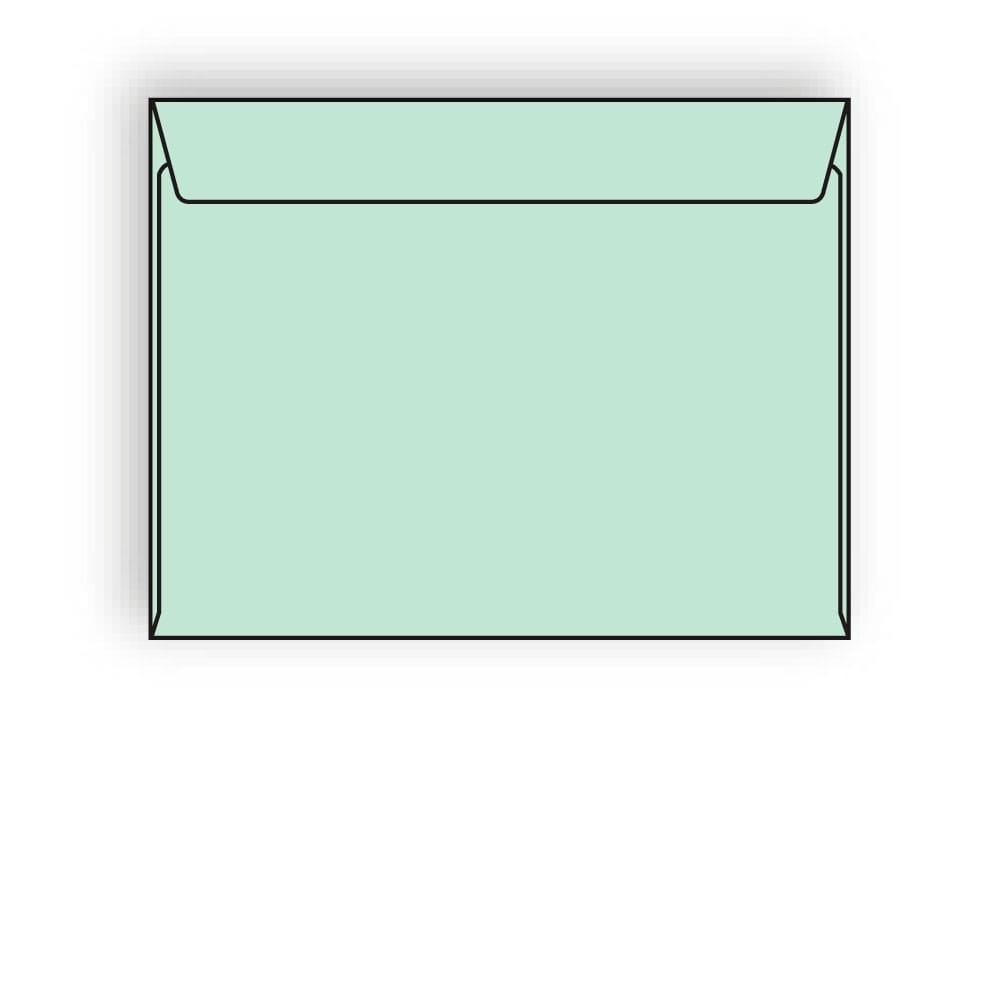 Open Side Booklet Envelopes, 6" x 9", 24#, Recycled, Green Pastel, Acid Free, Side Seams (Box of 500)