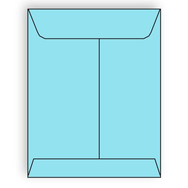 Open End Catalog Envelopes, 9" x 12", 28#, Recycled, Blue Pastel, Acid Free, Center Seam (Box of 500)