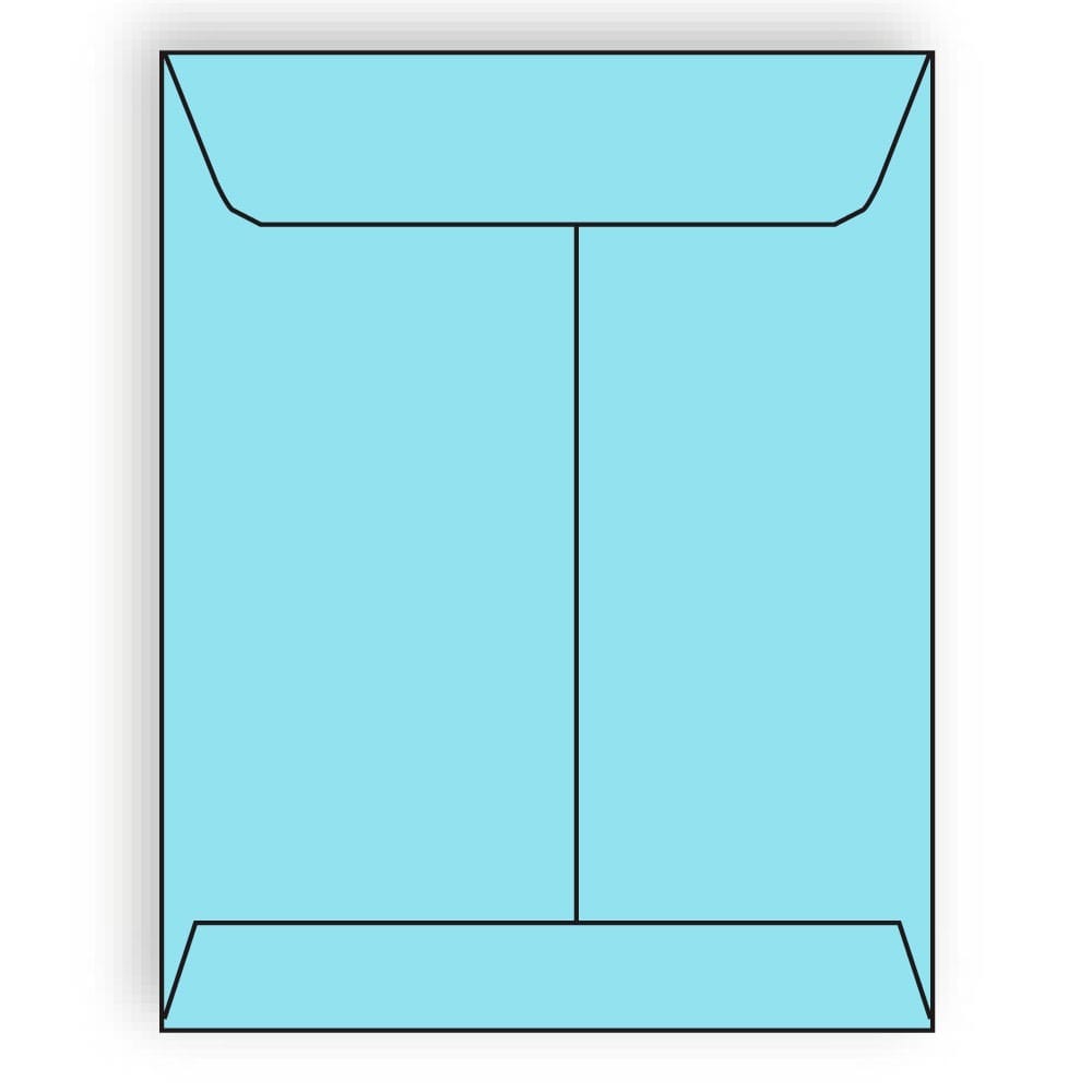 Open End Catalog Envelopes, 9" x 12", 28#, Recycled, Blue Pastel, Acid Free, Center Seam (Box of 500)