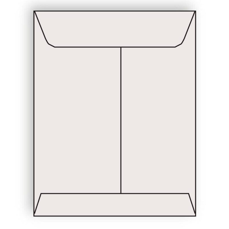 Open End Catalog Envelopes, 9" x 12", 28#, Recycled, Gray Pastel, Acid Free, Center Seam (Box of 500)