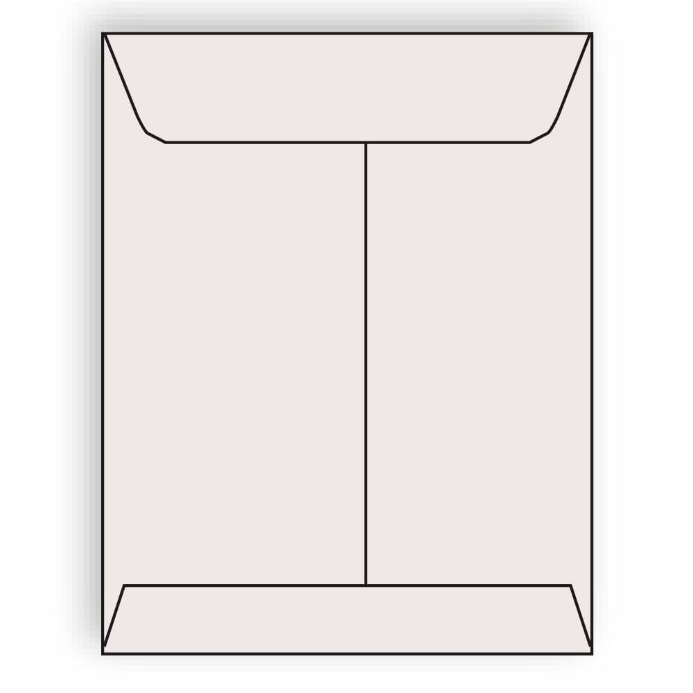 Open End Catalog Envelopes, 9" x 12", 28#, Recycled, Gray Pastel, Acid Free, Center Seam (Box of 500)