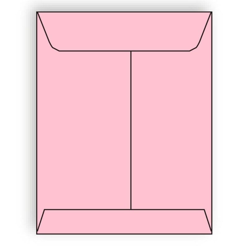 Open End Catalog Envelopes, 10" x 13", 28#, Recycled, Pink Pastel, Acid Free, Center Seam (Box of 500)