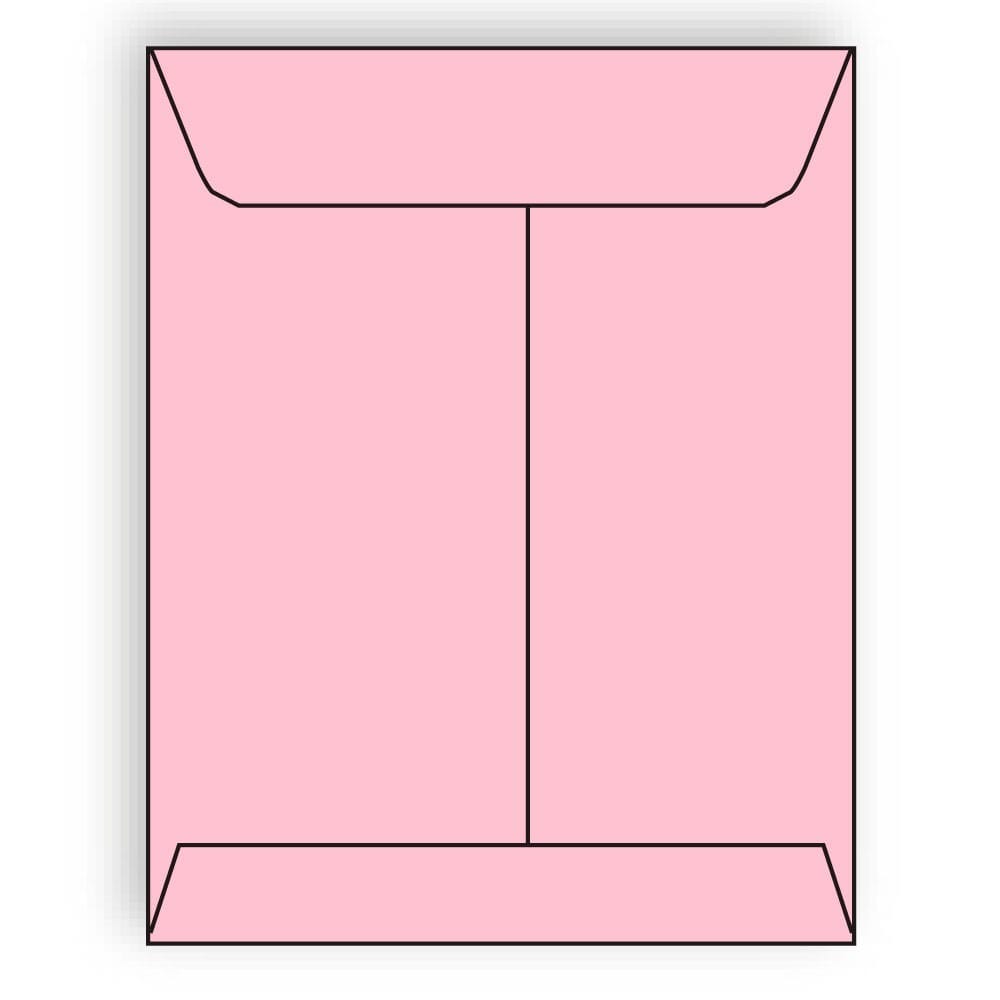 Open End Catalog Envelopes, 10" x 13", 28#, Recycled, Pink Pastel, Acid Free, Center Seam (Box of 500)
