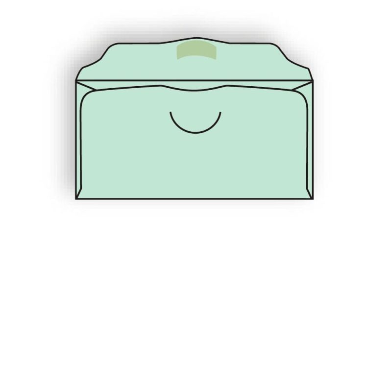 Church Offering Envelopes 3-1/8" x 6-1/4" 20# Green Pastel, Scalloped Flap, Spot Seal, Half Circle Die Cut (Box of 1000)