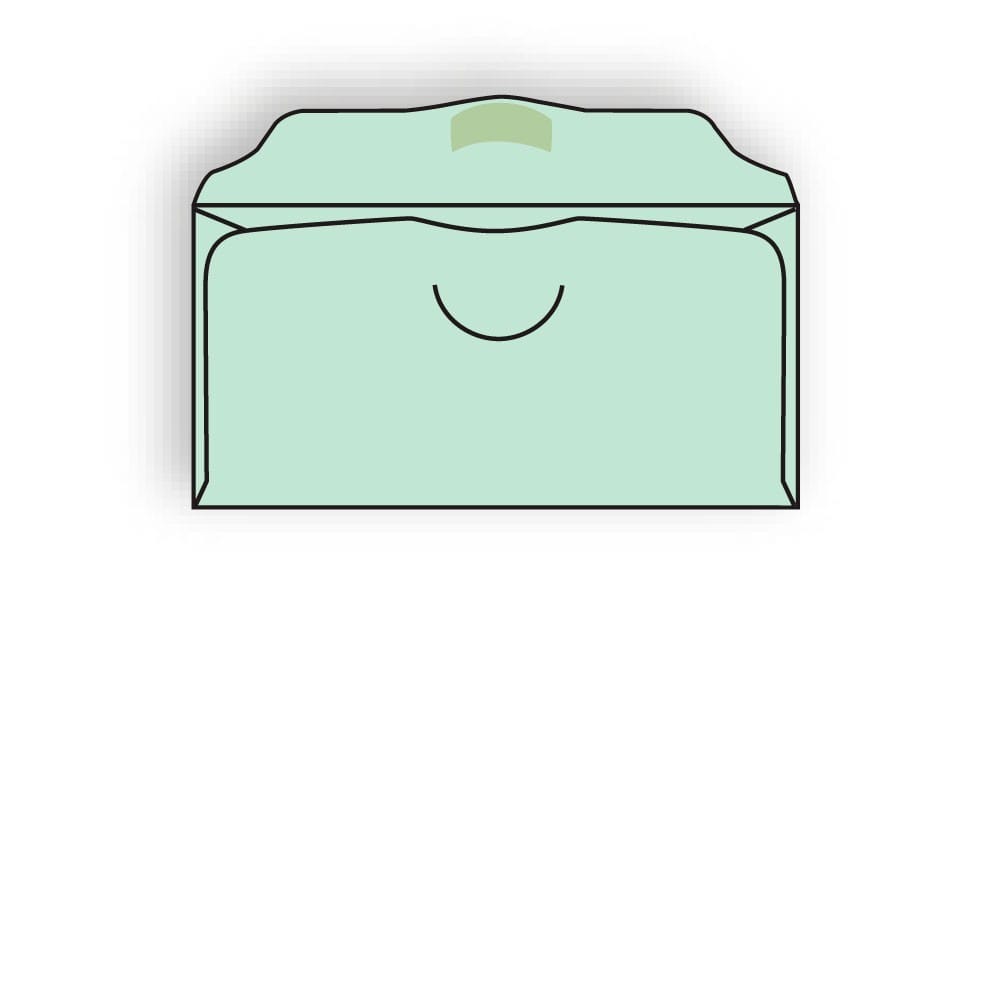 Church Offering Envelopes 3-1/8" x 6-1/4" 20# Green Pastel, Scalloped Flap, Spot Seal, Half Circle Die Cut (Box of 1000)