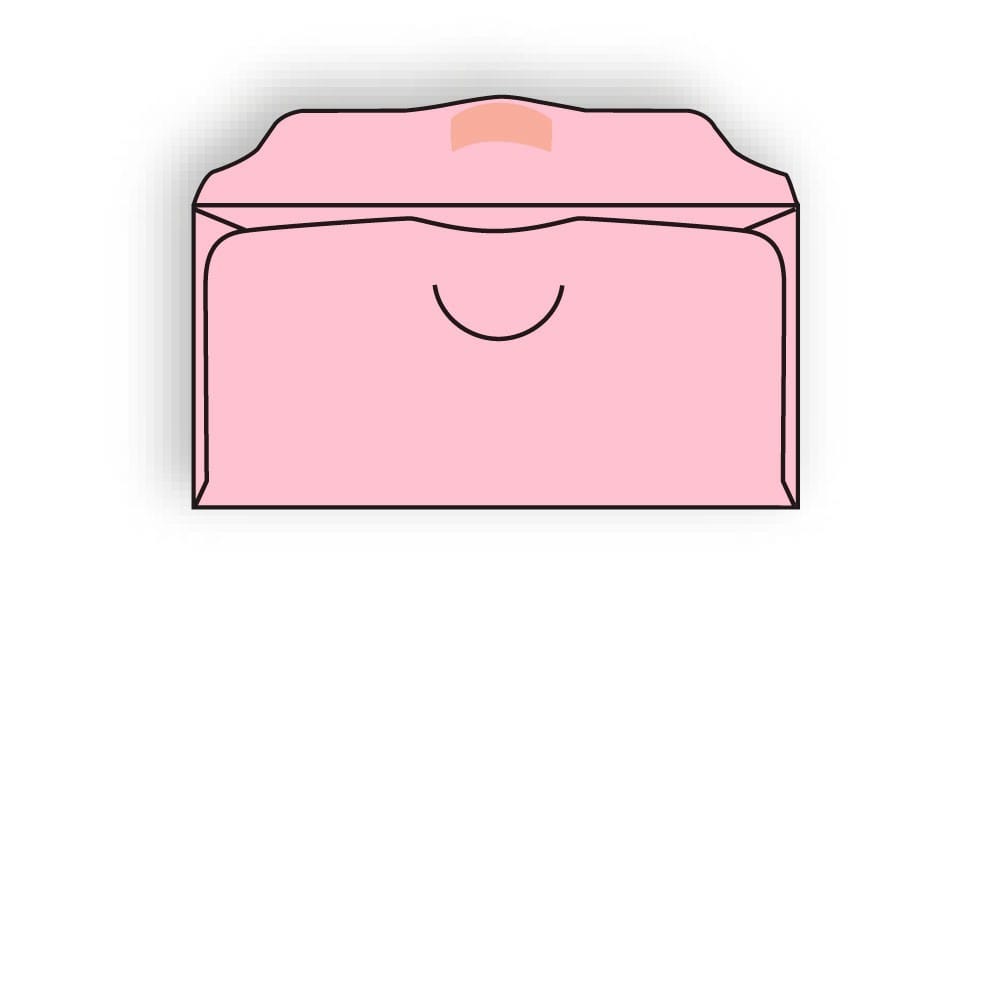 Church Offering Envelopes, 3-1/8" x 6-1/4" 20# Pink Pastel, Scalloped Flap, Spot Seal, Half Circle Die Cut (Box of 1000)