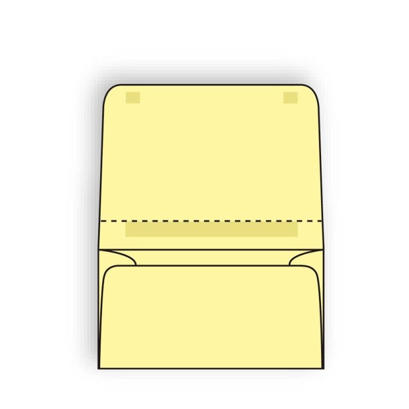 Open Side Dual Purpose Mailer Envelopes, 4-1/4" x 6-1/2" 24# Canary Pastel, Large Flaps w/ Spot Seal & Perf (Box of 500)